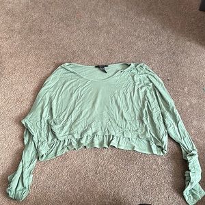 Green long sleeve stretchy material